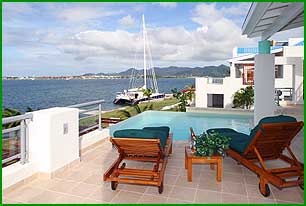 Oceanview private villa for rent St Maarten with a private dock for boats
