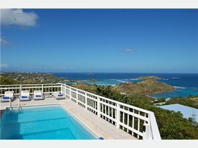 St. Barts luxury villa overlooking Petit Cul de Sac Bay with large private pool