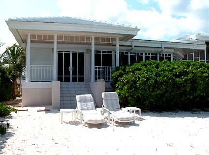 Beachfront view of Grand Cayman luxury rental vacation villa