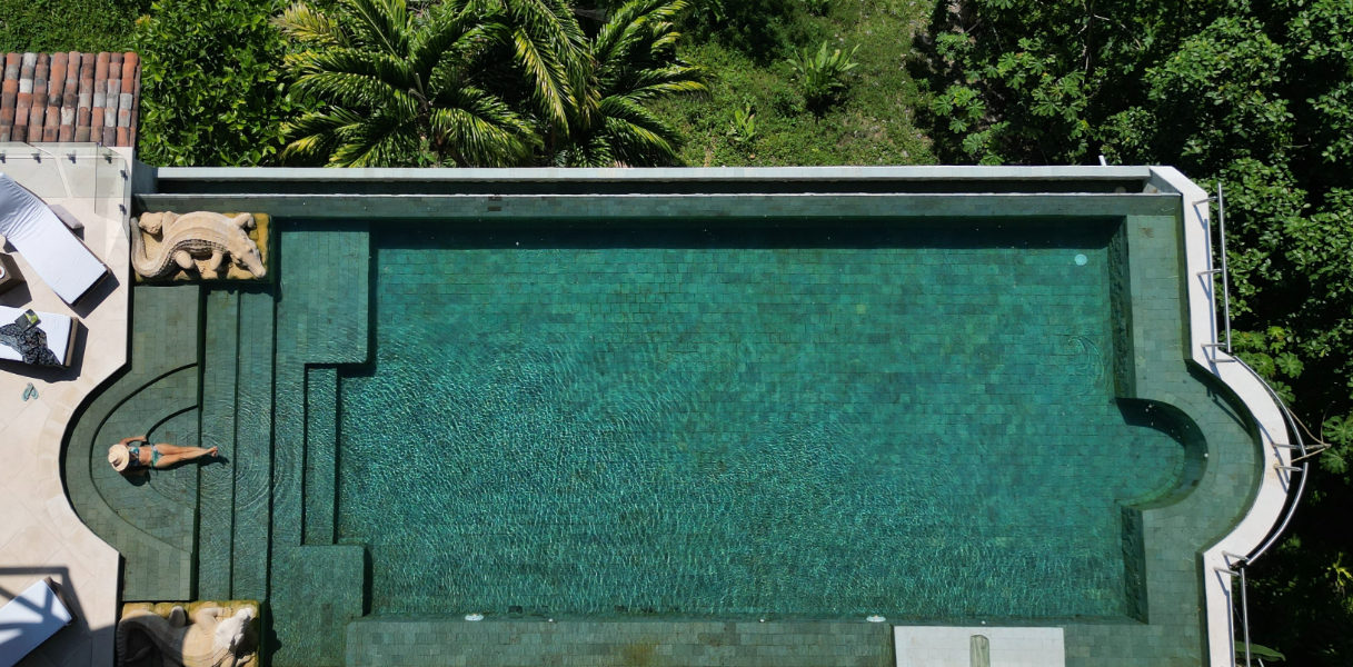 An enormous and creatively designed pool in a prime spot within Manuel Antonio's lush forest.